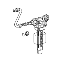 Valva de umplere, Geberit, tip 380, racord de apa lateral, niplu din alama
